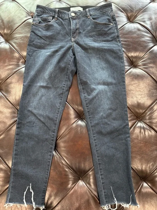 Wit & Wisdom Women's Slim Jeans/jegging - Dark Wash Black Denim with Raw Hem - Picture 1 of 4